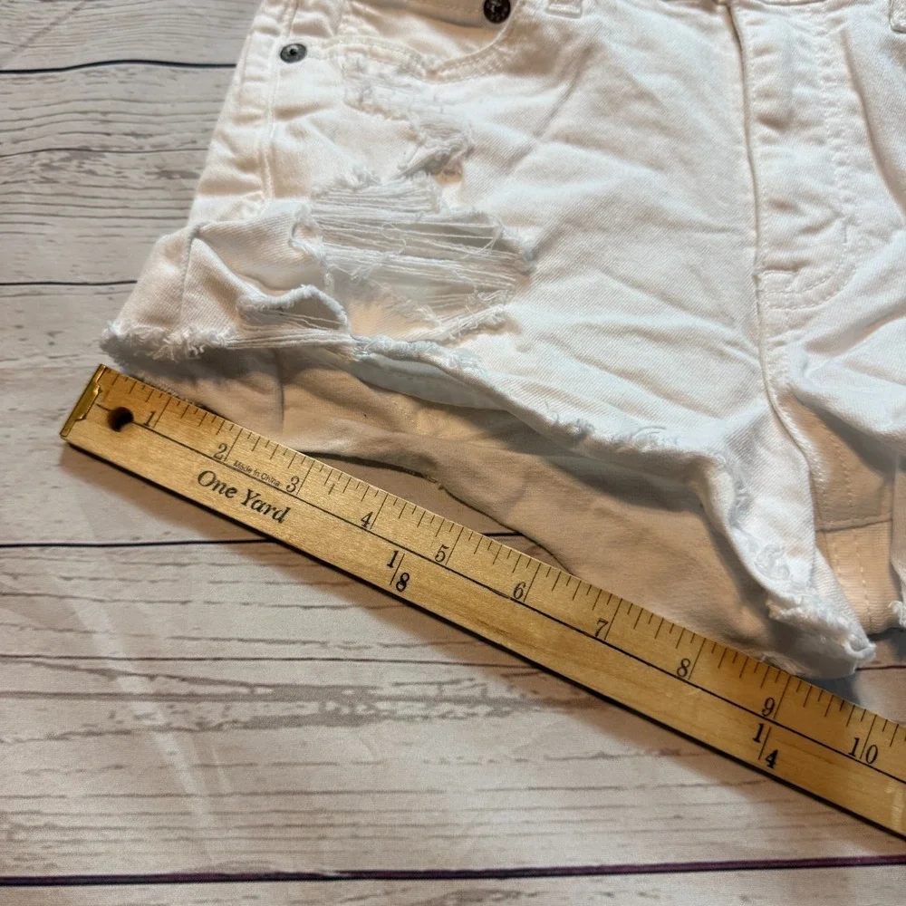 Aeropostale Vintage High Rise Shorty White Shorts Frayed Distressed Women's‎ 0